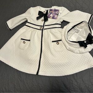 Blueberi Boulevard White and Black Formal Kids Dress